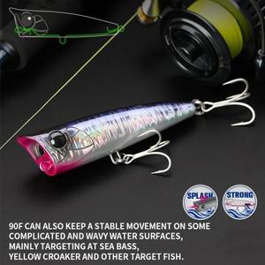 탑워터 포퍼 낚시 미끼 트위치 워블러 물 스프레이 플로팅 인공 하드 미끼 바닷물 농어 스윔베이트 95mm 24