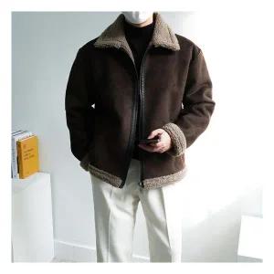 [쿼터]남자 스웨이드 에코 퍼 두툼 양털 무스탕 자켓 루즈핏 오1009911