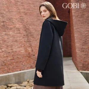 고비(GOBI) 캐시미어 100 버튼 후드 코트