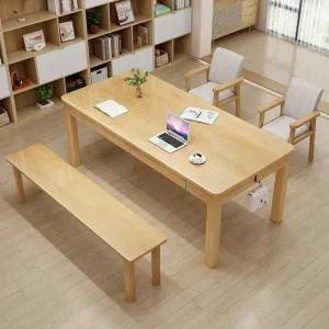 독서 원목 거실 카페 공부 공부방 나무색 긴 책상