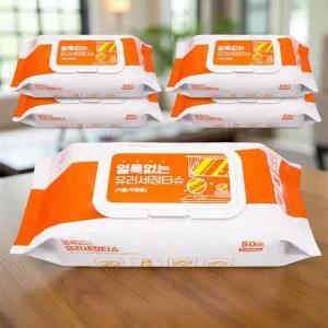 유막 제거 물티슈 유리 기름때 제거 차랑용 다용도 세정 세차 티슈 50개 5세트