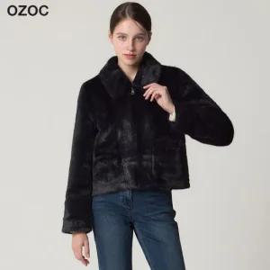 OZOC)] 페이크퍼 집업 카라 자켓  택가격  218000원)