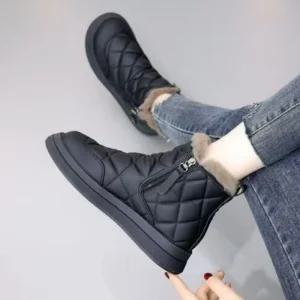 여성 하이탑 겨울 부츠 퍼 방한 보온 패딩 누빔 신발