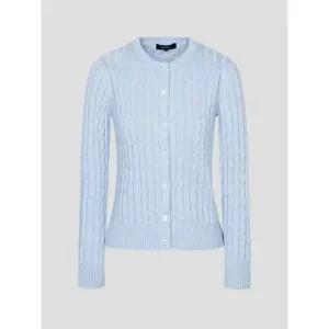 빈폴 beanpoleladies 코튼 혼방 케이블 라운드넥 카디건 스카이블루 (BF415AE01Q)