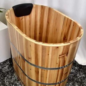 편백나무 욕조 반신욕 통나무 가정용 간이 히노끼 사우나