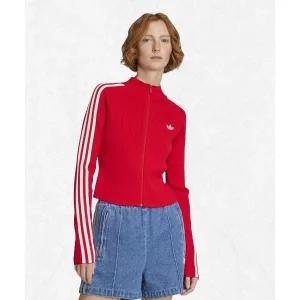 [아디다스] ADIDAS 3-스트라이프 슬림 니트 트랙 탑 - 레드 JY2598 2479174