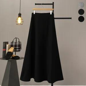 [모노시크] 레이앤 겉기모 A라인 플레어 롱 스커트_MNSS208