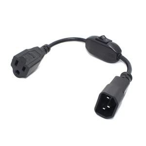 IEC 320 C14 to US NEMA 5-15R 3 프롱 10a OnOff 스위치 전원 어댑터 케이블 0.3m 18AWG AC 컴퓨터 코드
