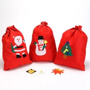 크리스마스 쇼핑 백 부직포 가방 리유저블 주머니 미니 펠트 선물 성탄 대형 튼튼한 봉투