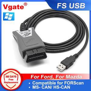Vgate Vlinker FS ELM327 USB OBD2 자동차 진단 도구 FORScan 스캐너 MS/HS CAN PK OBDLink EX For Mazda