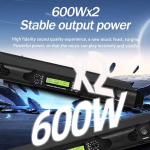 DJ 파워 앰프 2채널 경량 1U 2X600W 디지털 소형 무대 공연/노래방용 DGA19