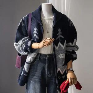 (안나앤플러스) 베어 투웨이 집업 가디건[가디건DZ510] 빅사이즈