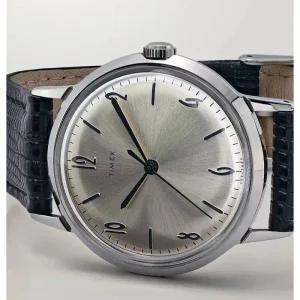 [정품] 타이멕스 멀린 핸드와운드 34mm 가죽 스트랩 시계 / Black / TW2R47900ZV