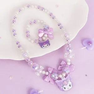 빅리본 보석 목걸이 팔찌 세트 쿠로미 1P 악세사리 WFKJT71