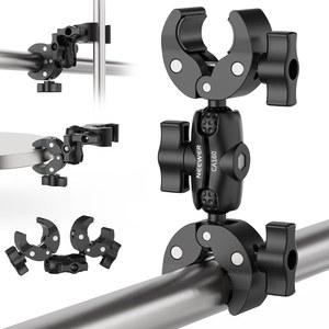 [미국배송] 니워 더블 슈퍼 클램프 마운트 매직 암 360 우산 깃발 기둥 홀더 책상 사진 스튜디오 라이트 스탠드 반사기 스크림 크로스바 모터사이클 핸들바 유모차 의자 CA160