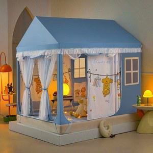 벙커침대텐트 암막 3중 캐노피 2x1 5m 기 커텐 방지 숲속파티 2층 원룸 사계절