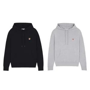 메종키츠네 폭스헤드 패치 레귤러 후드 티셔츠