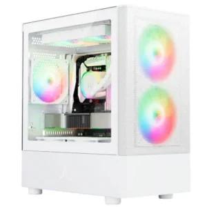 앱코 PC 케이스 컴퓨터 메가플로우 미니타워 화이트