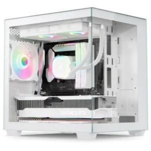 앱코 PC 케이스 컴퓨터 강화유리 미니 웨일 화이트