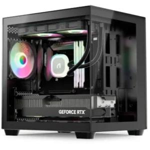 앱코 PC 케이스 컴퓨터 보호 강화유리 미니 웨일 블랙