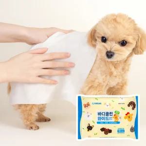 포켄스 강아지 바디티슈 10매 대나무원단 바디클린 와이드 뱀부티슈