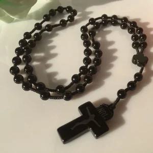 천연 오닉스 묵주 천주교 기도용품 기도팔찌 팔찌묵주 십자가묵주팔찌 십자가팔찌