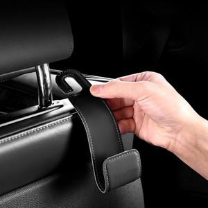 1pc 카시트 머리 받침 후크 PU 가죽 후크는 보관 상자 지갑 재킷 우산 식료품 가방 내부 액세서리를 걸 수