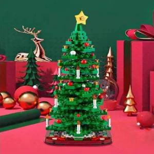 레고 크리스마스 트리 리스 하우스 피규어 장식 블럭