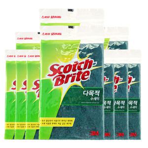 3M다목적수세미 10개/스카치브라이트/주방/정품/국산수세미/설거지/김장/캠핑/청소/강력/청원상사
