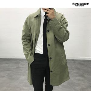 [프랭키뉴욕] 남자 바이오워싱 오버핏 싱글 롱 맥코트_IS9FJK04