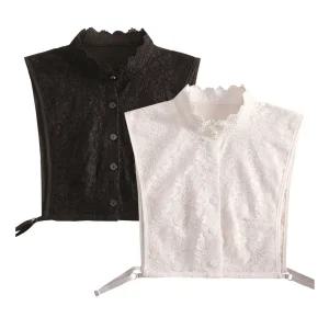 레이어드 넥케이프 넥카라 페이크 목만있는 포인트 악세사리 진주 정장 레이스 남방 셔츠 블라우스 KK