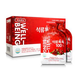 하루웰빙 100% 석류즙 톡톡 과즙 엑기스 30포 석류 선물세트