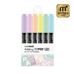 모나미 에딩슈퍼 형광펜 파스텔 6색세트