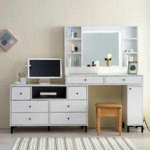 제이스 1200 와이드 LED조명 화장대+공간박스 DF915155