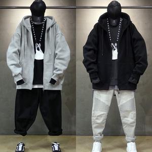 오버핏 양기모 후드집업 남성 데일리룩 남자 빅사이즈 기모 무지 후드티 커플 시밀러룩