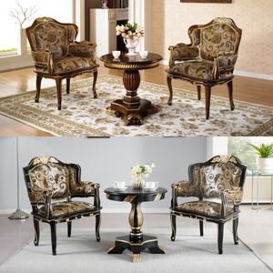 원목 부부테이블 의자세트 엔틱 빈티지 레트로 패브릭 로젠