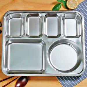 스텐 사각 4찬 성인 식판 어른 다이어트 나눔 가정용