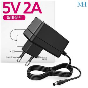 5V 2A 아답터 (TY0500200K1mn) 월마운트/ 가정용 AC-DC 직류 전원장치/파워 서플라이/SMPS 정전압/5V2A