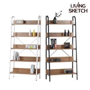 다빈치 사다리 선반 5단 책장 서재 거실 인테리어 철제책장