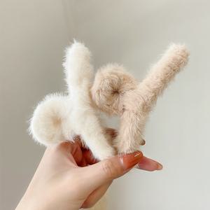 밍크 퍼 꼬임 헤어 집게핀 올림머리 헤어핀 머리핀