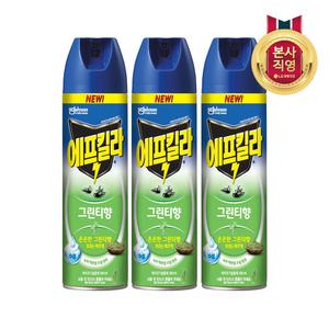 에프킬라 에어로졸 모기약(살충제) 그린티향 500ml 3개