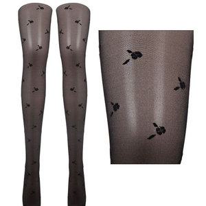 자수꽃잎 도트 패턴 고급팬티스타킹