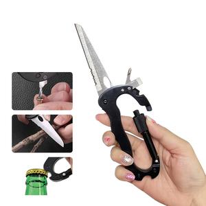 멀티 카라비너 캠핑용품 열쇠고리 비나 특수금속 칼 드라이버 병따개 휴대용 등산 견인 후크