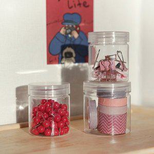 [갓샵]투명 플라스틱 원통 용기 공병 케이스 3size [원형 슬라임통 원형통 소분통 다용도 보관 통]