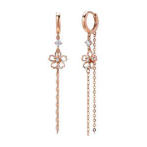 [모아르]14K 귀걸이 원터치 드롭 금귀걸이 꽃 테슬