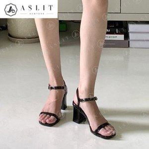 [기타][애슬릿] 슬림 발목 스트랩 여성 미들 힐 여름 샌들