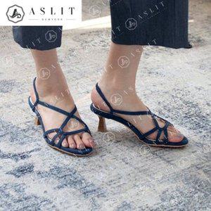 [기타][애슬릿] 데일리 여성 엑스 스트랩 여름 샌들 미들 힐