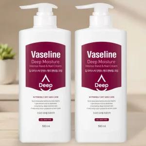 바세린 딥 모이스처 대용량 핸드크림 500ml 2개 끈적임없는 고보습