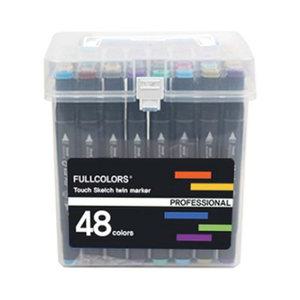 트윈 터치 마카펜 PP케이스 48색 미술용 드로잉 디자인 마카 마커 펜 세트