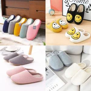 [샤이닝홈]집들이 선물 무블 린넨 커플용 층간소음방지 거실 슬리퍼 털실내화 모음